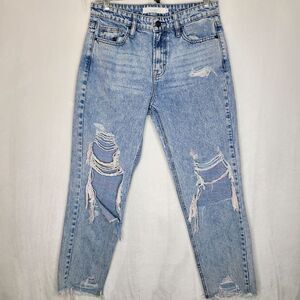 Hidden Denim with Multicolor Distressed Threads Size 26